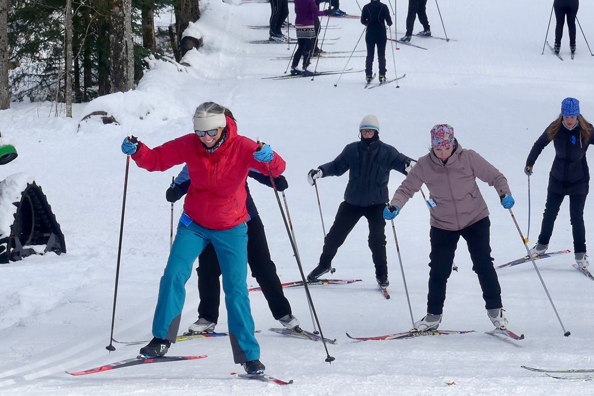 Women's Day Skiiers having a blast